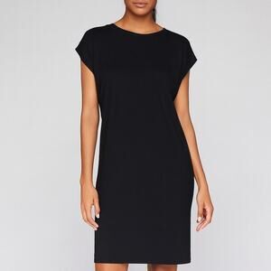 Athleta Draped Crew Dress Black